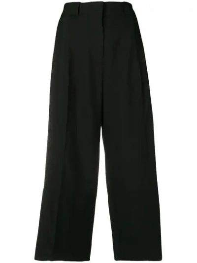 Marni High-rise Cropped Wide-leg Jeans In Black