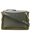 Chloé Chloe Medium Roy Calfskin & Suede Shoulder Bag In Green