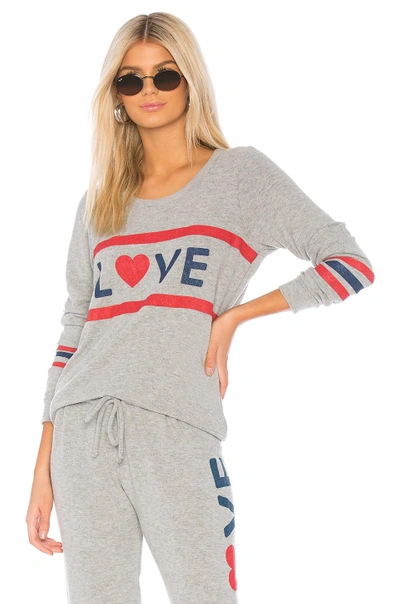 Chaser Love Open Back Pullover In Gray