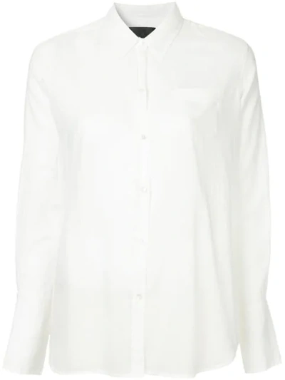 Nili Lotan Cotton Voile Button Up Shirt In White