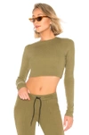 Cotton Citizen Venice Crop Long Sleeve In Moss