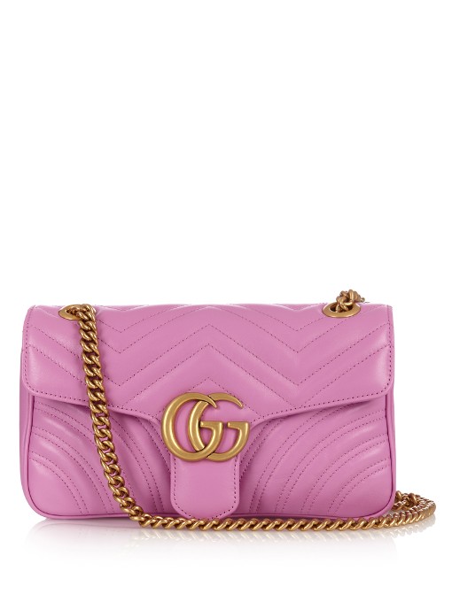 Gucci Gg Marmont Small Quilted-leather Bag In Baby-pink | ModeSens