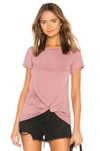 Bobi Vintage Jersey Knotted Tee In Mauve