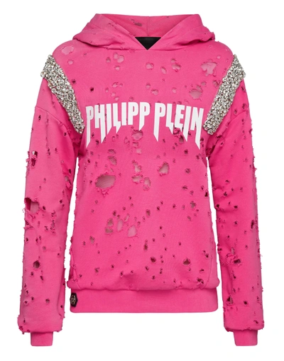 Philipp Plein Hoodie Sweatshirt Rock Pp In Rose / Pink