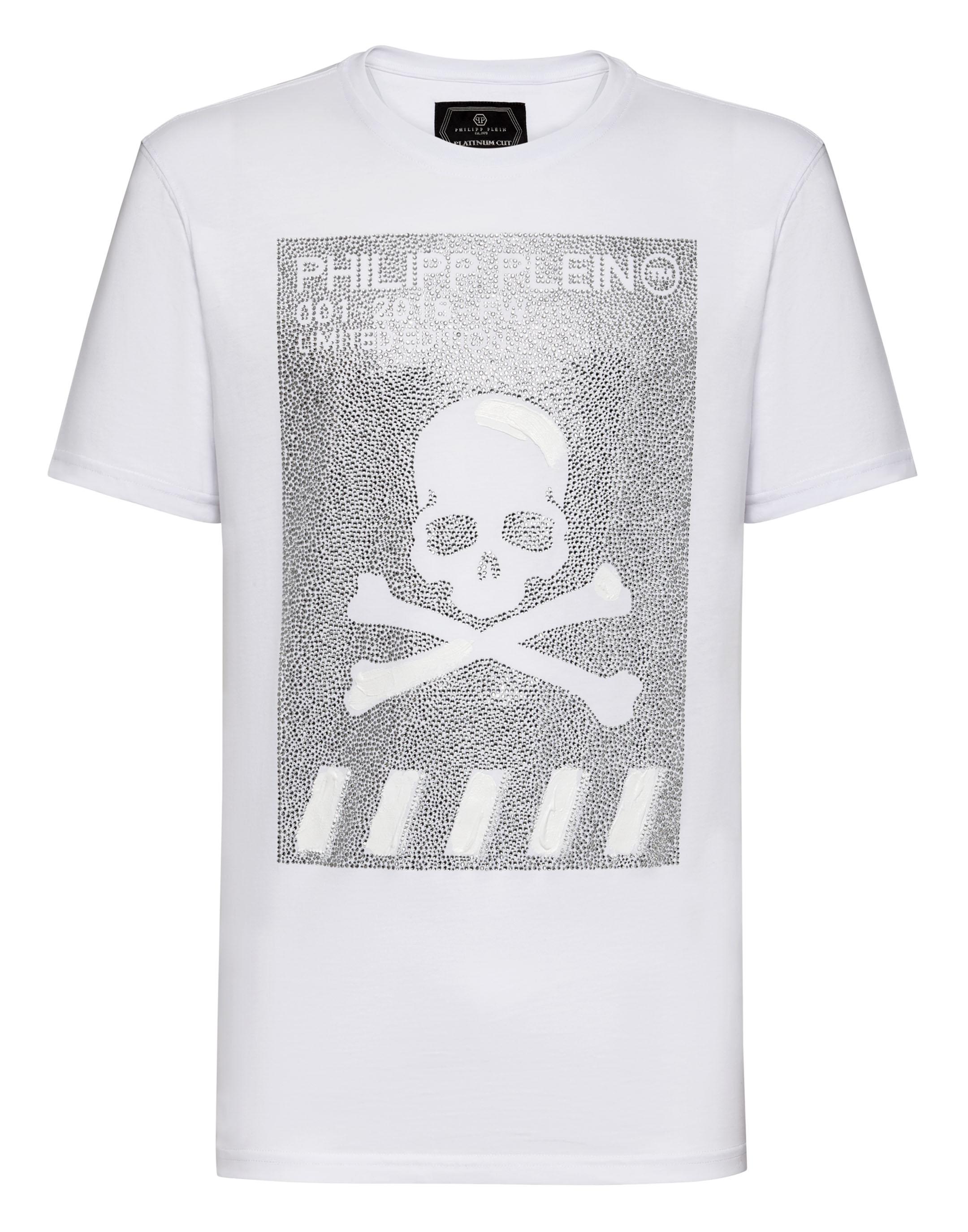 Philipp Plein T-shirt Platinum Cut Round Neck Skull In White | ModeSens