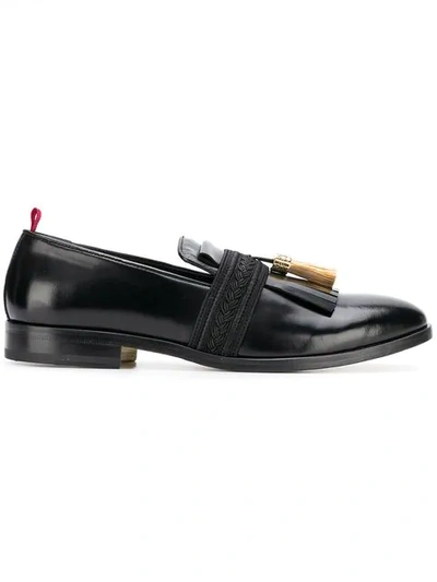 Lords And Fools Fringe Embellished Loafers - Black