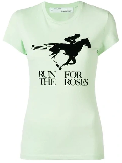 Off-white Run For The Roses T-shirt In Green