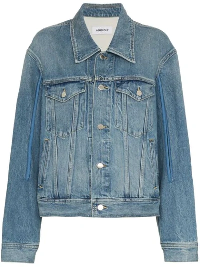 Ambush Patchwork Denim Jacket In Blue