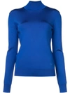 Givenchy High Neck Fitted Top - Blue
