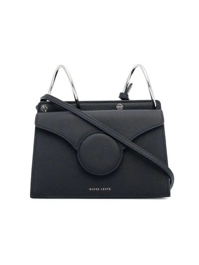 Danse Lente Black Phoebe Mini Leather Shoulder Bag In Blue