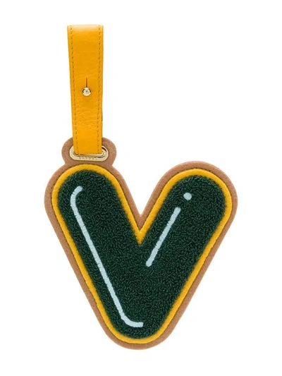 Chaos Letter V Luggage Tag In Green