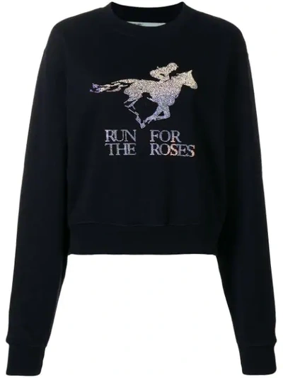 Off-white 'run For The Horses' Cropped Jumper - Black