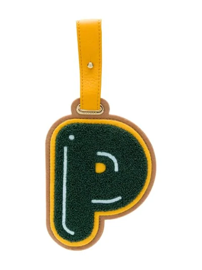 Chaos Letter P Luggage Tag - Green