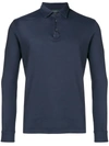Zanone Plain Long-sleeved Polo Shirt In Light Blue