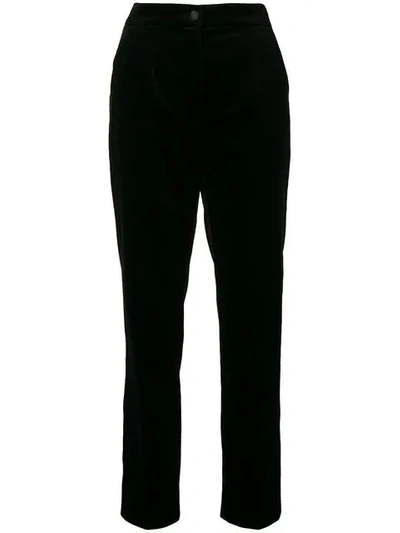 Dolce & Gabbana High-rise Tailored Velvet Trousers In Black