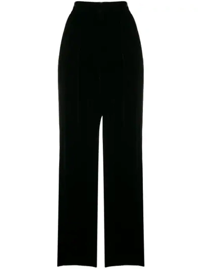 Erika Cavallini Oversized Velvet Trousers In Black