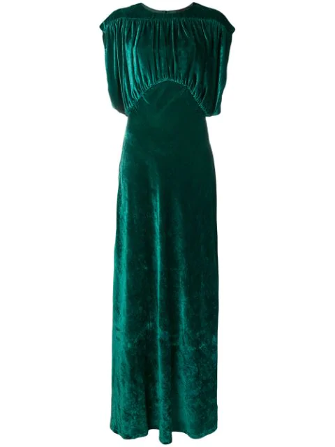 green velvet maxi dress