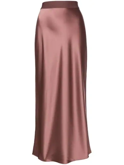 Theory High Waisted Maxi Skirt In Pink