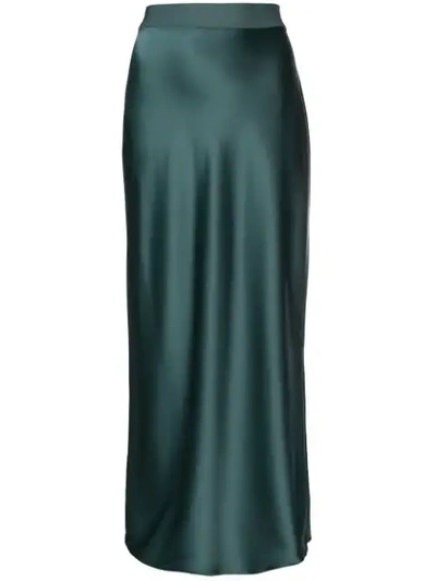 Theory High Waisted Long Skirt In Green