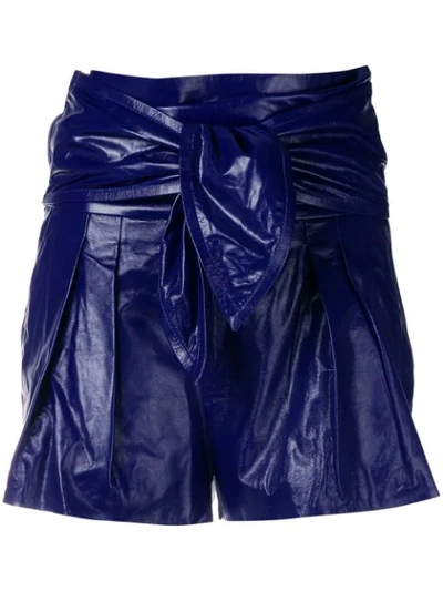 Iro Paperbag Shorts In Blue