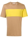 Helmut Lang Colour Block T-shirt In Camel/glow