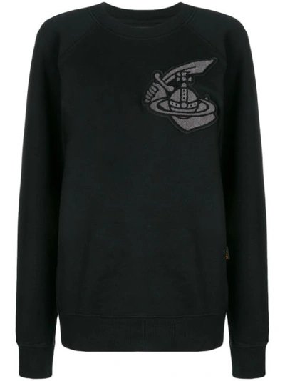 Vivienne Westwood Anglomania Classic Embroidered Logo Sweatshirt In Black