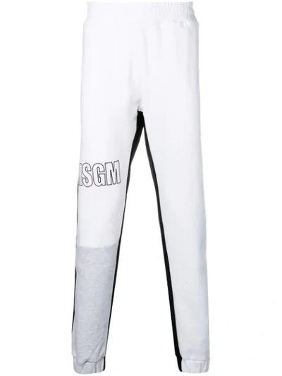 Msgm Logo Embroidered Jogging Bottoms In Nero