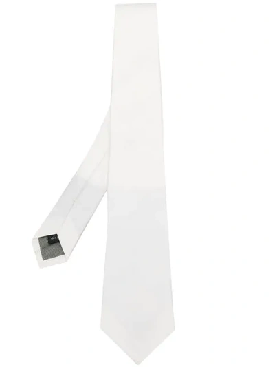 Dell'oglio Classic Pointed Tie In White