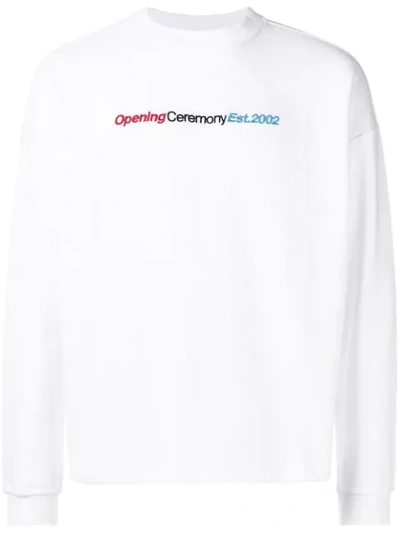 Opening Ceremony Logo Embroidered Sweatshirt In White