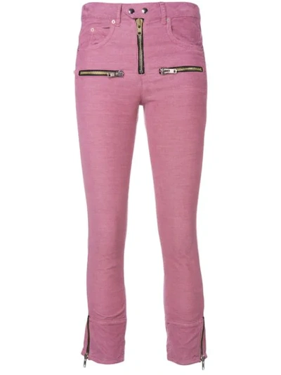 Isabel Marant Étoile Cropped Skinny Jeans In Pink & Purple