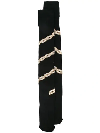 Dilara Findikoglu Chain Embroidered Socks In Black
