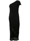 Valery Kovalska Ribbed One Shoulder Dress In Black