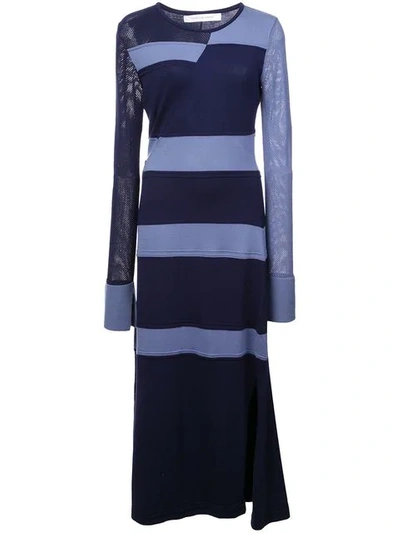 Kimora Lee Simmons Stripped Knit Dress In Blue