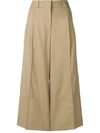 Marni Wide Leg Cropped Trousers In Neutrals