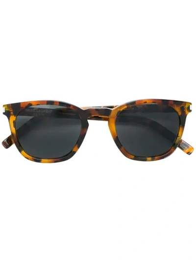 Saint Laurent Tortoiseshell Sunglasses In Brown