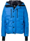 Moncler Hooded Padded Jacket In Blue
