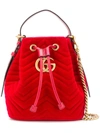 Gucci Gg Marmont Quilted Bucket Bag In Red
