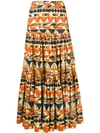 La Doublej Geometric Printed Skirt In Yellow