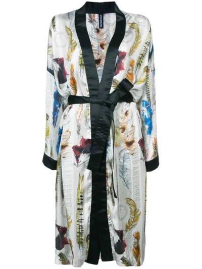 Astrid Andersen Feather Print Long Jacket - Multicolour