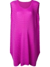 Issey Miyake Pleats Please By  Pleated Tank Dress - Pink & Purple