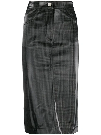 Andrea Ya'aqov Longuette Waxed Skirt In Grey