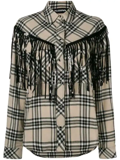 Filles À Papa Fringed Shirt In Neutrals