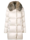 Moncler Fur Collared Coat In 26a