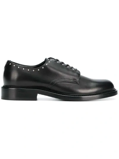 Saint Laurent Studded Derby Shoes In Black