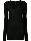 Isabel Benenato Long Fitted Top - Black