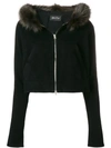 Andrea Ya'aqov Cropped Hooded Jacket - Black
