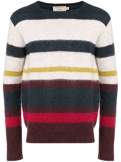 Maison Kitsuné Striped Wool-blend Sweater In Multi