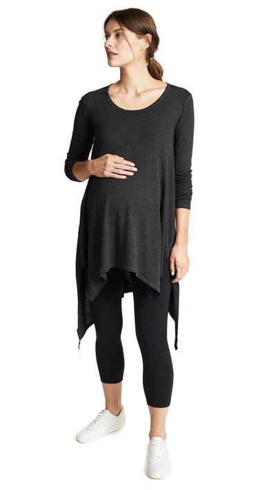 Ingrid & Isabel Handkerchief Tunic In Dark Heather