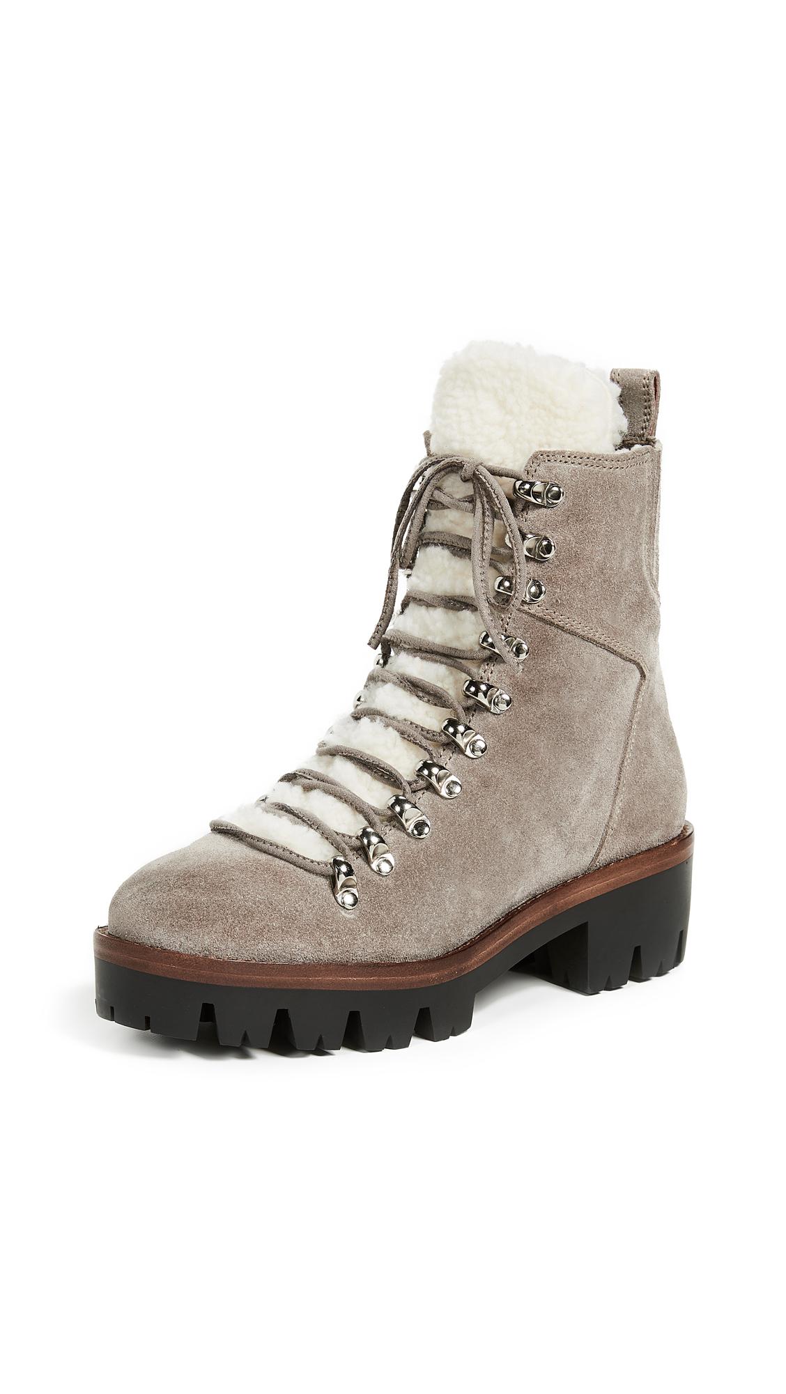 sherpa lace up boots
