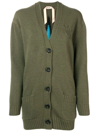 N°21 Nº21 Star Cardigan - Green